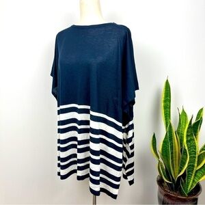 Brooks Brothers Poncho Cape. 100% Acrylic. Lightweight. OS. Blue White. #674